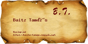 Baitz Tamás névjegykártya